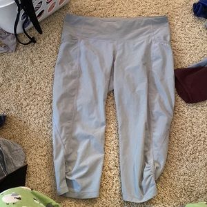 light grey/blue capri athleta leggings